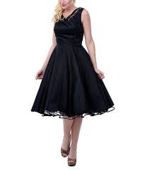 Take A Look At This Black V Neck Dress Women By Unique Vintage On Zulily Today Unique Vintage Prom Dress Petticoat Dress Black Swing Dress