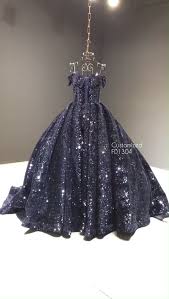 Black And Silver Gown For Debut Navy Blue Sequin Debut Gown With 20s Neckline Couture Couturefashion Prom Style Fashion Princessdress Quinceaneradresses Quincedre In 2020 Ball Gowns Debut Gowns Gowns