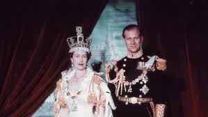 Wearing her coronation dress and the purple robe of estate, the queen stands in the throne room at buckingham palace. Coronation Portrait Of Queen Elizabeth Ii And Prince Philip Abc News Australian Broadcasting Corporation