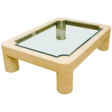 1970s Custom Made Raffia Coffee Table With Beveled Glass Coffee Table Beveled Glass Glass