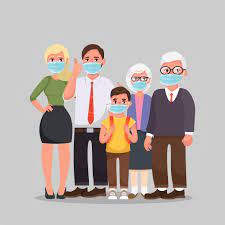 Masker wajah alami menawarkan perawatan kulit wajah yang mudah & efektif. Family Wearing Protective Medical Masks 831234 Vector Art At Vecteezy