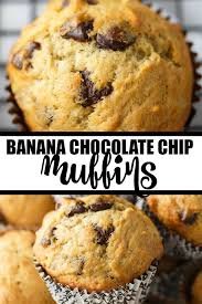 Banana Chocolate Chip Muffins Recipe Banana Chocolate Chip Banana Recipes Overripe Banana Chocolate Chip Muffins
