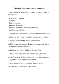 Funciones De Un Supervisor No Funciona Balanceo De Lineas Activo Fijo