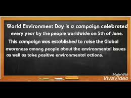 This campaign was established to raise global awareness among people about environmental issues as well as take positive environmental actions. A Speech On World Environment Day With Lyrics Youtube