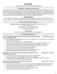 Special Education Teacher Resume Math Language Arts