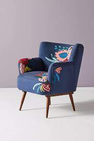 Felted Floral Accent Chair In 2021 Upholstered Bedroom Chair Floral Accent Chair Accent Chairs