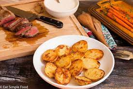 This Crispy And Healthy Oven Roasted Yukon Gold Potatoes Recipe Is Perfect For Baking Small Peeled Gold Potato Recipes Potato Recipes Perfect Roast Potatoes