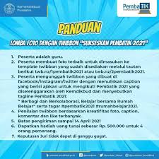 Sayembara menulis buku untuk siswa sd tahun 2020 berhadiah 12,5 juta diselenggarakan oleh badan pengembang dan pembinaan bahasa kemendikbud. Lomba Konten Video Dan Lomba Foto Dengan Twibbon Sukseskan Pembatik 2021