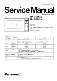 The genius sensor 1250 watt microwave oven with inverter technology is perfect . Panasonic Nn Gd692szpe Nn Gd692mzpe Service Manual View Online Or Download Repair Manual