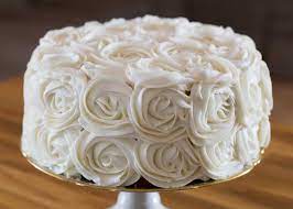 Place parchment strips down on preferred cake stand and transfer cake on top. How To Make A Rose Cake Barefeet In The Kitchen