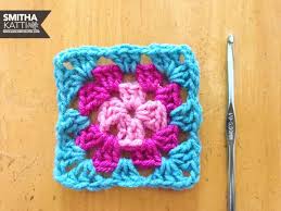 Crochet patroon flower granny square free pattern crochet. Basic Granny Square Pattern With Easy Step By Step Photo Smiling Colors