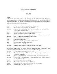 Script Of English Musical Drama Beauty And The Beast Beauty And The Beast English Drama Script English Drama