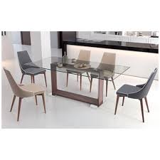 Zuo Oasis 78 3 4 Wide Walnut Stainless Steel Dining Table 9k221 Lamps Plus Glass Top Dining Table Faux Leather Dining Chairs Dining Table