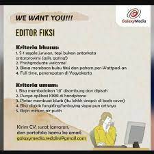 Check spelling or type a new query. Lowongan Kerja Editor Galaxy Media Yogyakarta Info Loker Solo