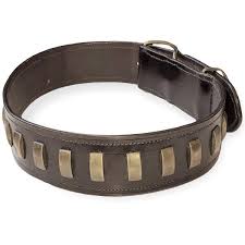 details about heavy duty dog collar genuine leather for medium to large pet rivet bronze