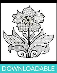 Blackwork Flower With Cross Stitch Downloadable Pdf