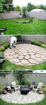 Build Round Firepit Area For Summer Nights Relaxing Backyard Backyard Landscaping Patio