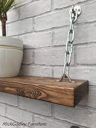 Set Di 2 Kit Di Staffa A Catena Industriale Unici Etsy Mensole Decorative Mensola In Legno Arredamento D Interni Rustico