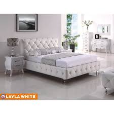 Most young people love to have great colour on leather. Aef Layla Modern Stylish White Jeweled Button Tufted All Around Leather Bed