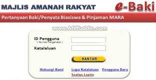 Ebaki Mara Cara Semakan Baki Pinjaman Mara Online