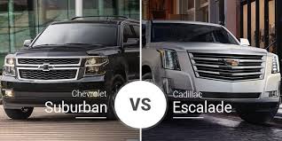 chevy suburban vs cadillac escalade full size suv comparison