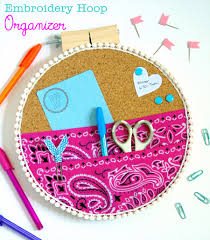 Attach new or used magazine holders to a shelf to hold items. Diy Embroidery Hoop Wall Organizer The Scrap Shoppe