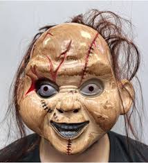 Himarry Kahverengi Saçlı Çaki Maskesi Chucky Maskesi Yetişkin Çocuk Uyumlu
