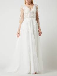 Wenn sie ein brautkleid kurz spitze tragen, werden sie im sommer nicht unter der hitze leiden. Unique Brautkleid Aus Spitze Und Chiffon In Weiss Online Kaufen 1277262 P C Online Shop