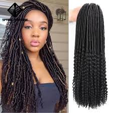 Shop from the world's largest selection and best deals for synthetic braid hair extensions. Spring Sunshine 18inch Mambo Faux Locs Curly Crochet Braid Hair Bohemian Black Braiding Hair Synthetic Braids Hair Extensions Leather Bag