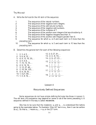 Grade 10 Math Module 1 Searching For Patterns Sequence And Series