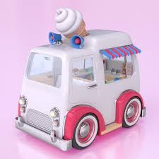 Ice cream truck images cartoon. 3d Cartoon Style Ice Cream