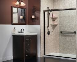 First state bath is a fully licensed and insured bathroom remodeling company that stands behind its lifetime warranty and believes in providing honest, no haggle prices. 75 Beautiful Bathroom With Brown Cabinets And Red Walls Pictures Ideas February 2021 Houzz