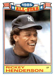 Rickey Henderson 1986 Topps 1985 All Star Commemorative Series Mint Ca