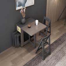Multifunctional Folding Dining Table Furniture 4 Chairs In 2020 Rectangle Dining Table Dining Table Dining Table Chairs