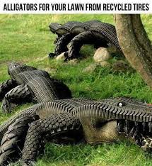 Recycled Tires Alligator Lawn Ornaments Tire Art Upcycle Garden Tyres Recycle
