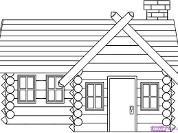 Log Cabin Pencil Drawing Pencil Drawings Of Old Cars Log Cabin Drawings Treesranch Com Simple House Drawing House Sketch House Colouring Pages