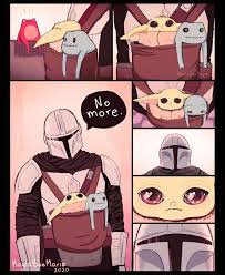 The Mandalorian And Baby Yoda Go Shopping Comic Star Wars Comics Funny Star Wars Memes Star Wars Humor