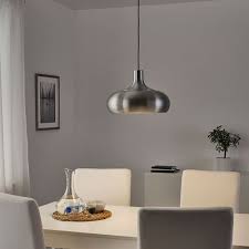 Vaxjo Sarkit Lamba Aluminyum Rengi 38 Cm Ikea Aydinlatma 2020 Asma Lamba Lamba Bar Masalari