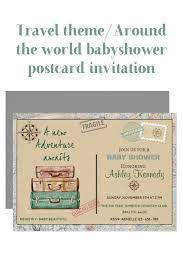 Baby Shower Travel Theme Party Invitation 4 X 6 Zazzle Com Travel Baby Shower Theme Fancy Baby Shower Invitations Baby Shower