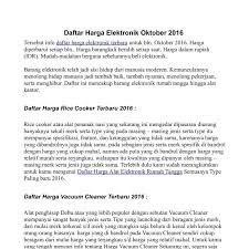 Simak sejumlah peralatan rumah tangga dalam artikel ini untuk memudahkan anda menyusun daftar tersebut. Daftar Harga Alat Elektronik Rumah Tangga Pdf Docdroid