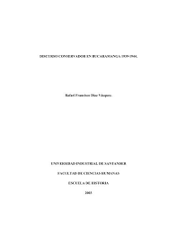 discurso conservador en bucaramanga 1939-1944