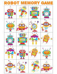 Free Robot Memory Game For Kids Robots Preschool Theme Memory Games For Kids Memory Games