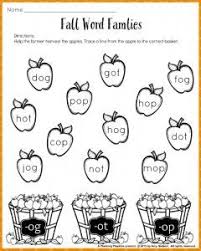 Fall Word Families Worksheets For Kindergarten Or 1st Grade Planning Playtime Word Family Worksheets Word Families Family Worksheet