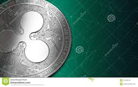 Macro Shot Of Silver Ripple Xrp Coin And Copy Space Stock