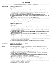 There are many supervisor positions in different fields for which this sample resume can be customized as a template, for. Maintenance Technician Resume Samples Velvet Jobs