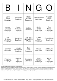 Want to be a dangerous ninja from naruto? Toronto Gaymers Anime North 2016 Cosplay Bingo Cards To Download Print And Customize