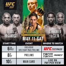 Once again there will be no fans in attendance and the event will be closed to the public. Ufc Here S How To Watch The Ufc 237 Prelims And Main Facebook