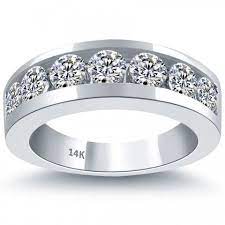 2 10 Carat Natural Diamond Mens Wedding Band Ring 14k White Gold Men Ring Expensive Wedding Rings Mens Diamond Wedding Bands Diamond Wedding Bands