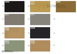 Sample Chart Upholstery Colors Leather Bmw 5 E39 525i