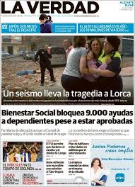 Las últimas novedades sobre terremoto en lorca. Terremoto En Lorca Las Portadas De La Prensa Enlaces Del Diaenlaces Del Dia